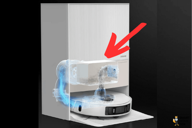 Вы можете увидеть, как работает станция самоочистки Dreame L20 Ultra.